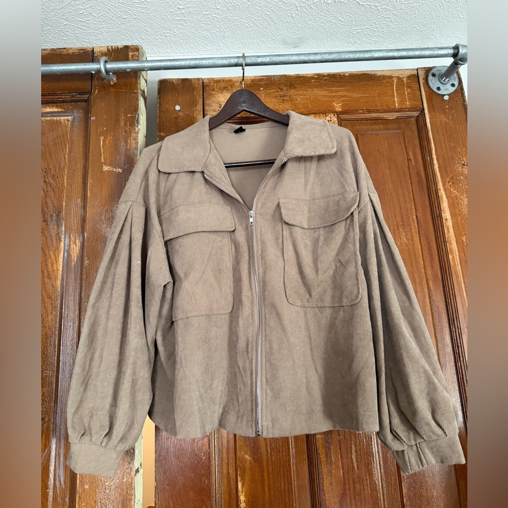 SHEIN Tan Ribbed Jacket